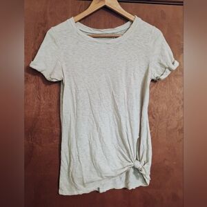 Groceries Apparel Light Peach Cream Organic Cotton Eucalyptus Knot-Front Tee